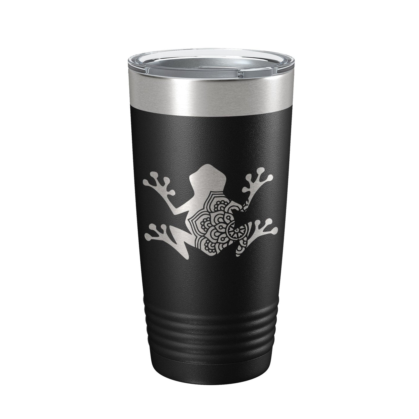 Frog Mandala Tumbler Travel Mug Insulated Laser Engraved Coffee Cup Frog Zentangle Pattern Design Gift 20 oz-5