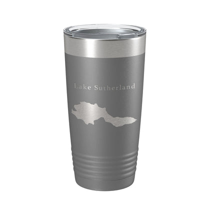 Lake Sutherland Map Tumbler Travel Mug Insulated Laser Engraved Coffee Cup Washington 20 oz-16