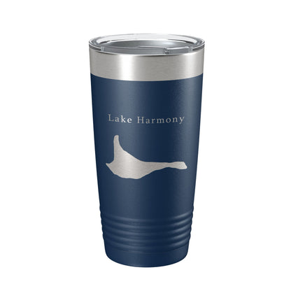 Lake Harmony Map Tumbler Travel Mug Insulated Laser Engraved Coffee Cup Pennsylvania 20 oz-2