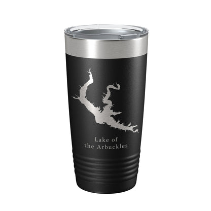 Lake of the Arbuckles Map Tumbler Travel Mug Insulated Laser Engraved Coffee Cup Oklahoma 20 oz-0