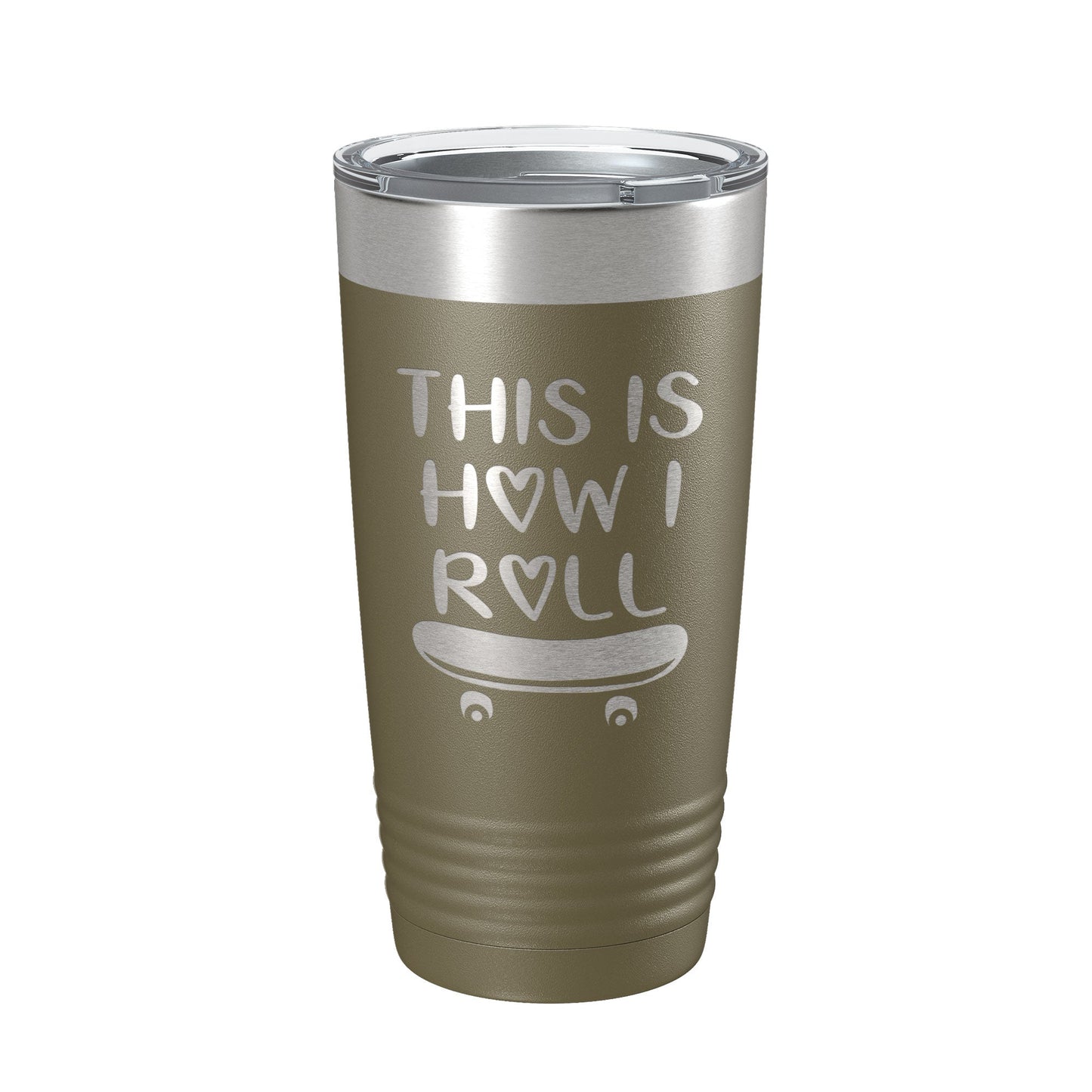 Skateboarding Tumbler This Is How I Roll Travel Mug Gift Insulated Laser Engraved Coffee Cup Skater 20 oz-21