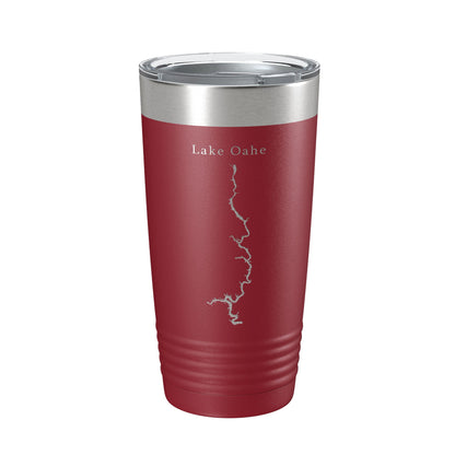 Lake Oahe Map Tumbler Travel Mug Insulated Laser Engraved Coffee Cup North Dakota 20 oz-18