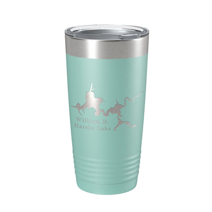 William H. Harsha Lake Map Tumbler Travel Mug Insulated Laser Engraved Coffee Cup Ohio 20 oz-12