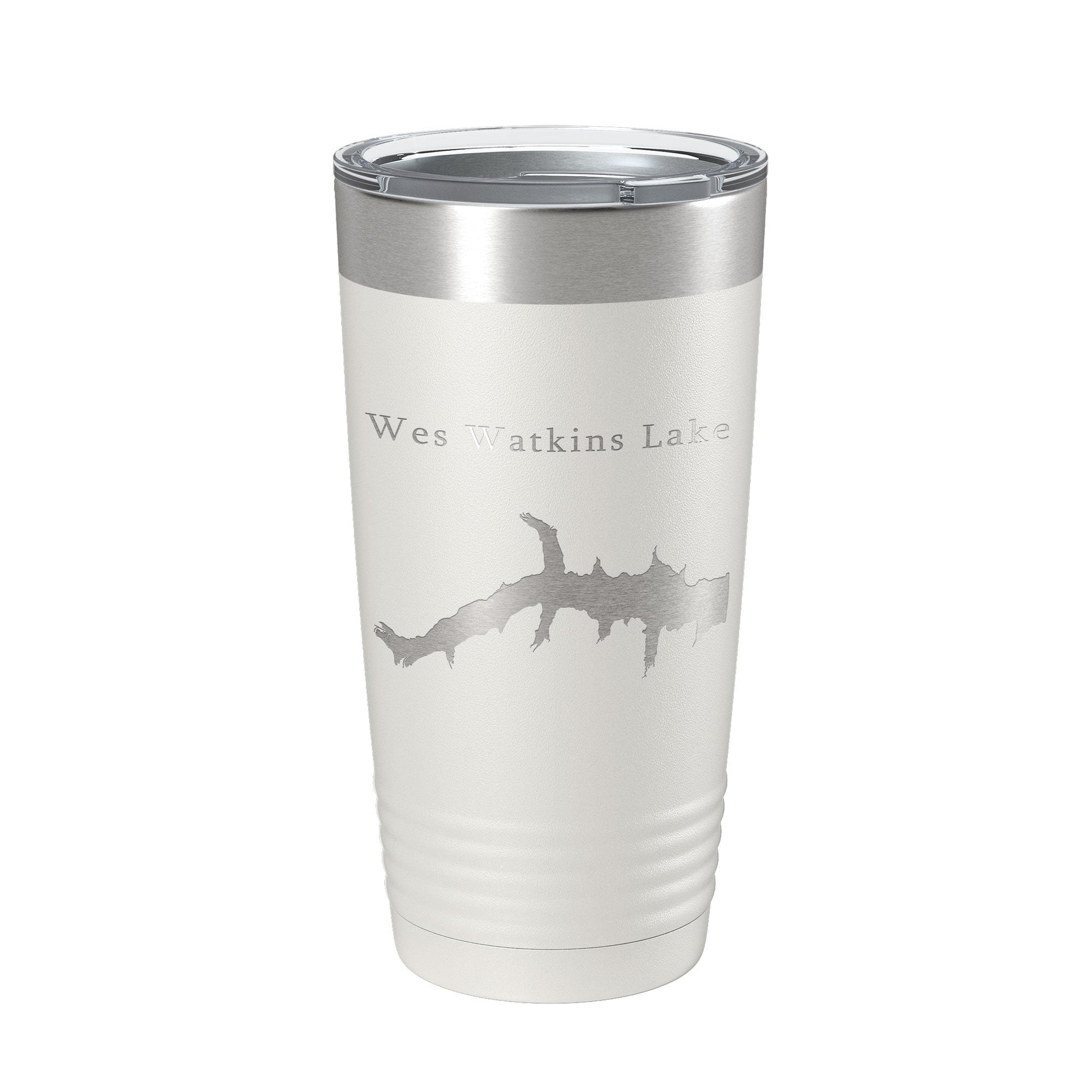 Wes Watkins Lake Map Tumbler Travel Mug Insulated Laser Engraved Coffee Cup Oklahoma 20 oz-1