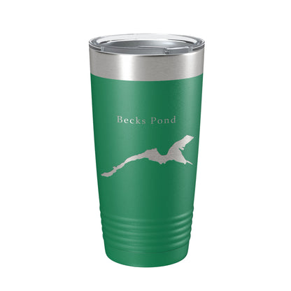 Becks Pond Tumbler Lake Map Travel Mug Insulated Laser Engraved Coffee Cup Delaware 20 oz-9