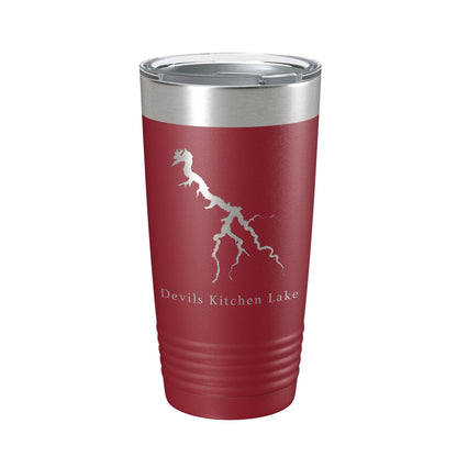 Devils Kitchen Lake Map Tumbler Travel Mug Insulated Laser Engraved Coffee Cup Illinois 20 oz-18