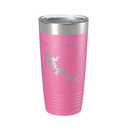 Percy Priest Lake Map Tumbler Travel Mug Insulated Laser Engraved Coffee Cup Tennessee 20 oz-11