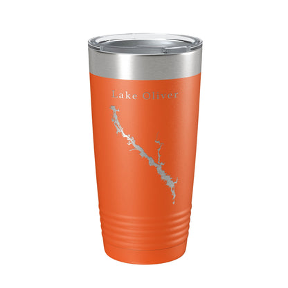 Lake Oliver Map Tumbler Travel Mug Insulated Laser Engraved Coffee Cup Alabama Georgia 20 oz-17