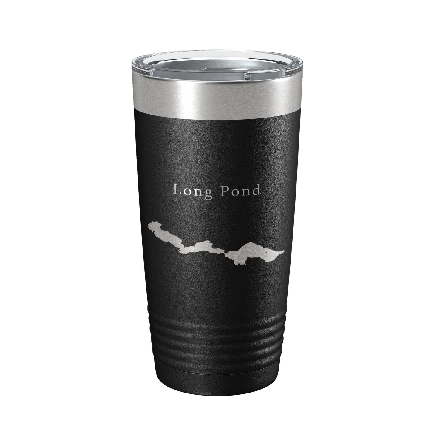Long Pond Tumbler Lake Map Travel Mug Insulated Laser Engraved Coffee Cup Maine 20 oz-0