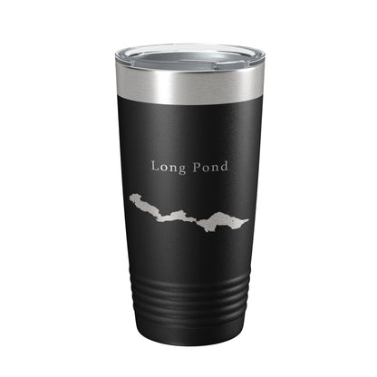 Long Pond Tumbler Lake Map Travel Mug Insulated Laser Engraved Coffee Cup Maine 20 oz-5