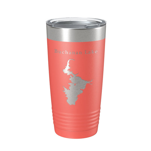 Buchanan Lake Map Tumbler Travel Mug Insulated Laser Engraved Coffee Cup Texas 20 oz-20