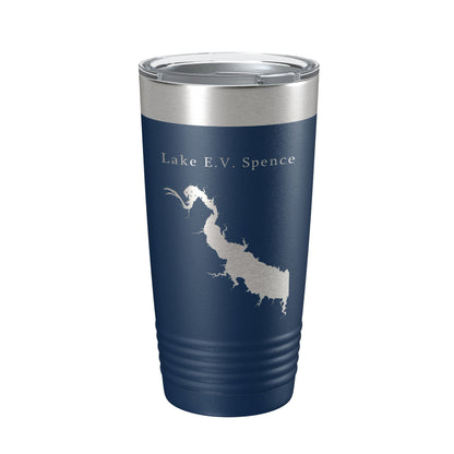 Lake E.V. Spence Reservoir Map Tumbler Travel Mug Insulated Laser Engraved Coffee Cup Texas 20 oz-2