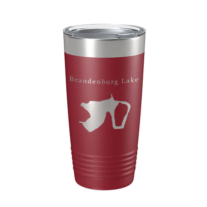 Brandenburg Lake Map Tumbler Travel Mug Insulated Laser Engraved Coffee Cup Illinois 20 oz-18