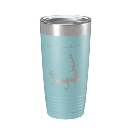 Lake Thunderbird Map Tumbler Travel Mug Insulated Laser Engraved Coffee Cup Oklahoma 20 oz-13