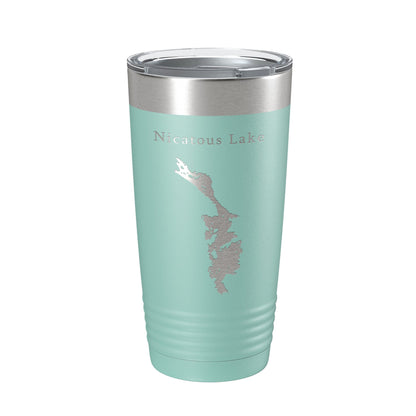 Nicatous Lake Map Tumbler Travel Mug Insulated Laser Engraved Coffee Cup Maine 20 oz-12