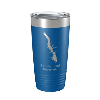 Toledo Bend Reservoir Tumbler Lake Map Travel Mug Insulated Laser Engraved Coffee Cup Louisiana Texas 20 oz-6