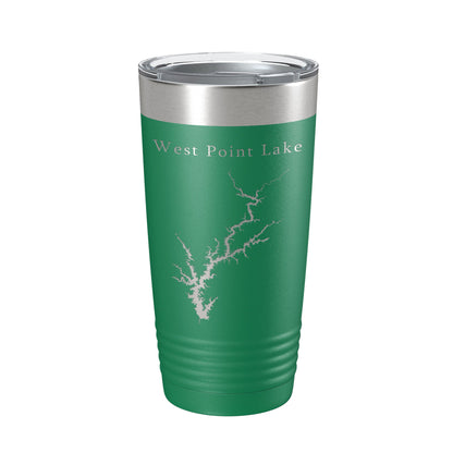 West Point Lake Map Tumbler Travel Mug Insulated Laser Engraved Coffee Cup Alabama Georgia 20 oz-9