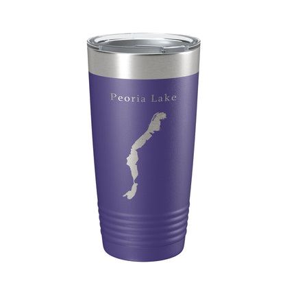 Peoria Lake Map Tumbler Travel Mug Insulated Laser Engraved Coffee Cup Illinois 20 oz-15