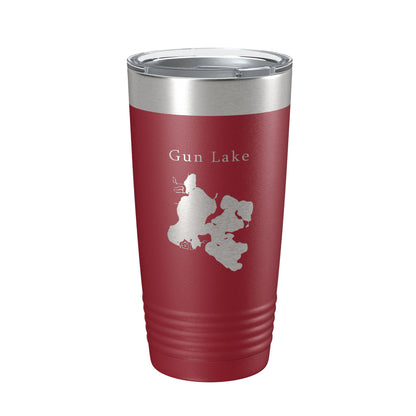 Gun Lake Map Tumbler Travel Mug Insulated Laser Engraved Coffee Cup Michigan 20 oz-18