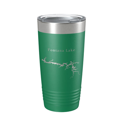 Fontana Lake Map Tumbler Travel Mug Insulated Laser Engraved Coffee Cup North Carolina 20 oz-9