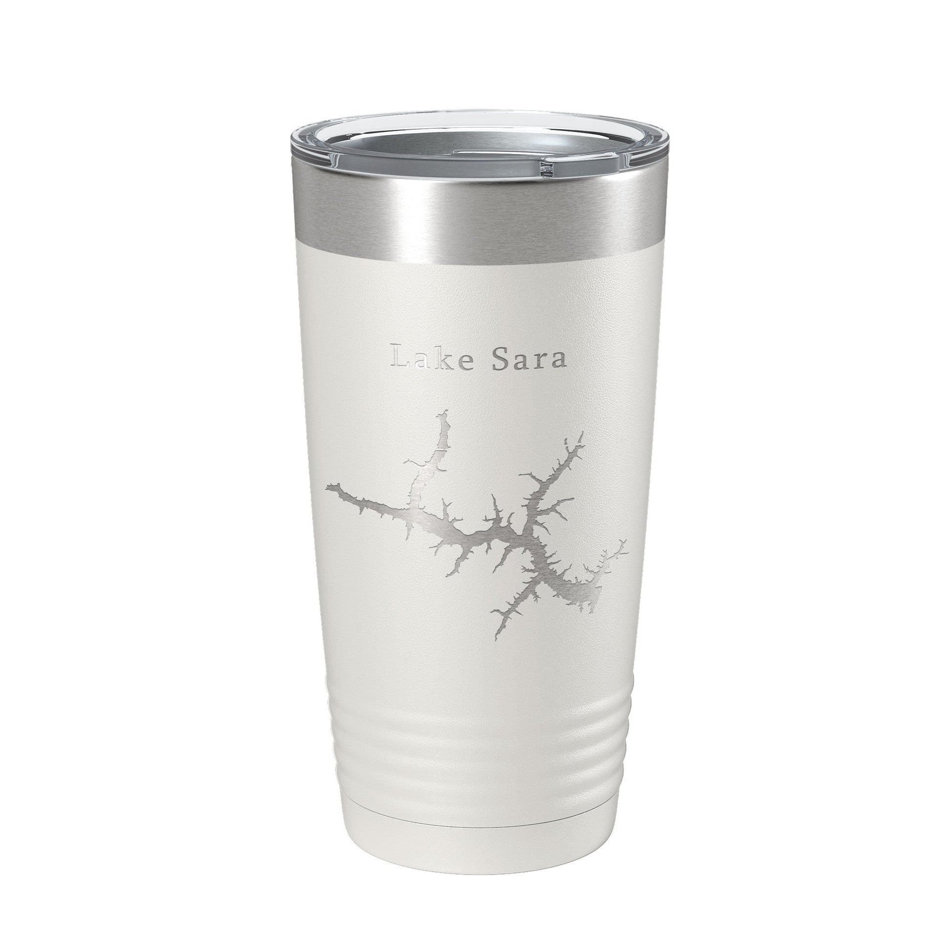 Lake Sara Map Tumbler Travel Mug Insulated Laser Engraved Coffee Cup Illinois 20 oz-1