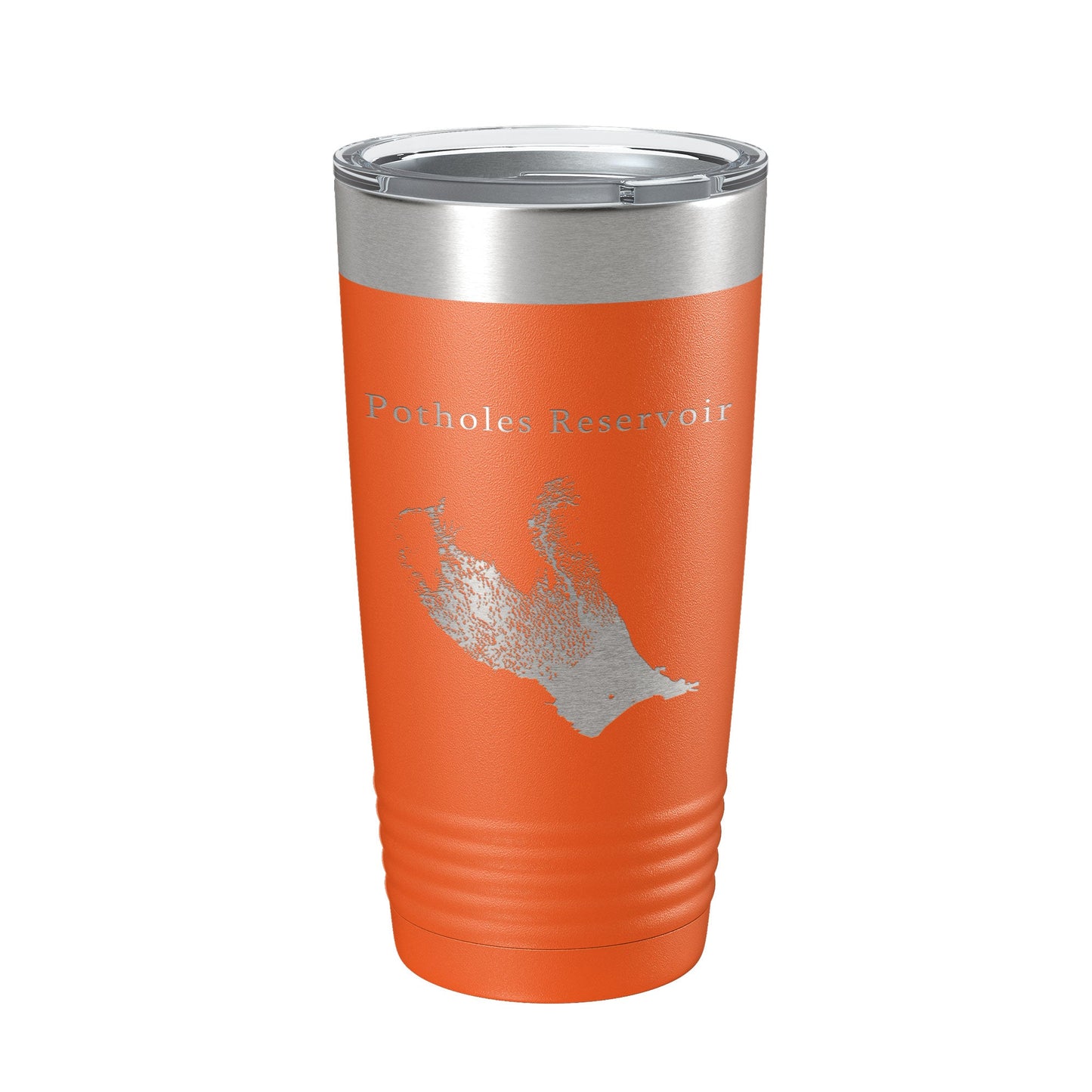 Potholes Reservoir Tumbler Lake Map Travel Mug Insulated Laser Engraved Coffee Cup Washington 20 oz-17