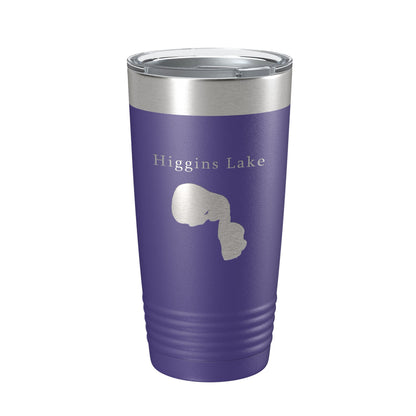 Higgins Lake Map Tumbler Travel Mug Insulated Laser Engraved Coffee Cup Michigan 20 oz-15