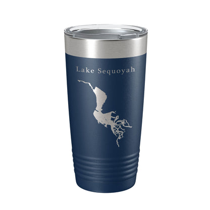 Lake Sequoyah Map Tumbler Travel Mug Insulated Laser Engraved Coffee Cup Arkansas 20 oz-2