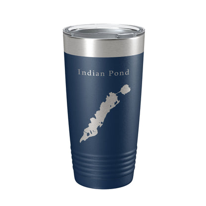 Indian Pond Tumbler Lake Map Travel Mug Insulated Laser Engraved Coffee Cup Maine 20 oz-8