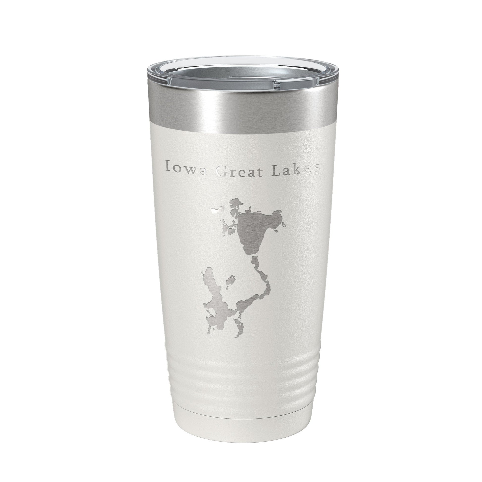 Iowa Great Lakes Map Tumbler Travel Mug Insulated Laser Engraved Coffee Cup Iowa 20 oz-1