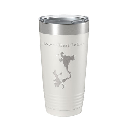 Iowa Great Lakes Map Tumbler Travel Mug Insulated Laser Engraved Coffee Cup Iowa 20 oz-7