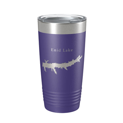 Enid Lake Map Tumbler Travel Mug Insulated Laser Engraved Coffee Cup Mississippi 20 oz-15