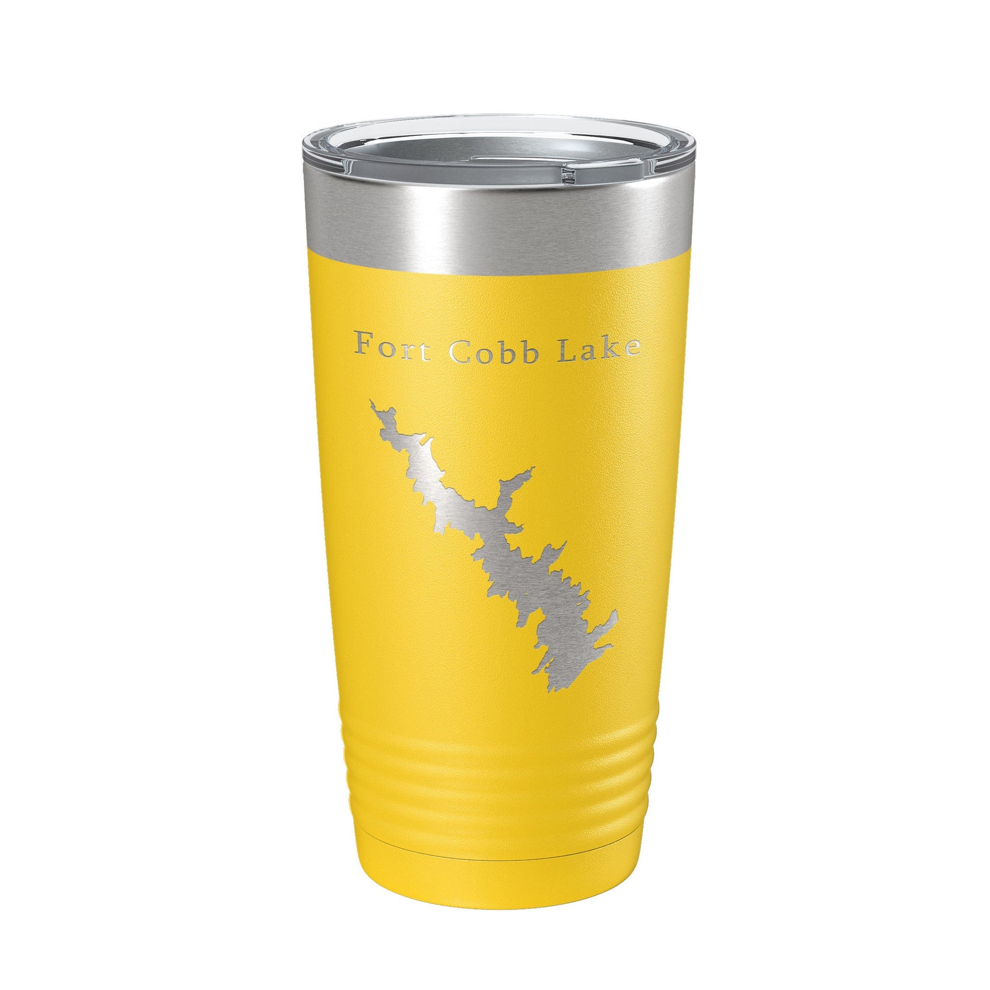 Fort Cobb Lake Map Tumbler Travel Mug Insulated Laser Engraved Coffee Cup Oklahoma 20 oz-4