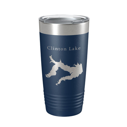 Clinton Lake Map Tumbler Travel Mug Insulated Laser Engraved Coffee Cup Kansas 20 oz-2