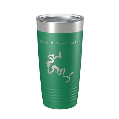 Green River Lake Map Tumbler Travel Mug Insulated Laser Engraved Coffee Cup Kentucky 20 oz-9