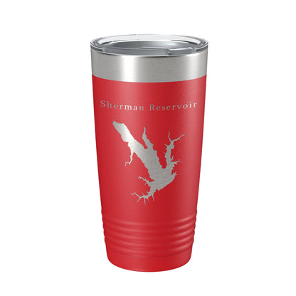Sherman Reservoir Tumbler Lake Map Travel Mug Insulated Laser Engraved Coffee Cup Nebraska 20 oz-10