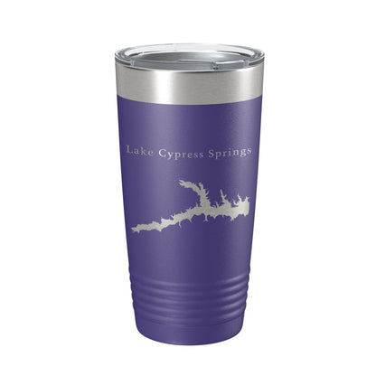 Lake Cypress Springs Map Tumbler Travel Mug Insulated Laser Engraved Coffee Cup Texas 20 oz-15