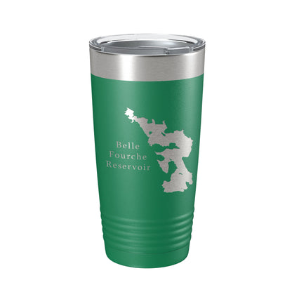 Belle Fourche Reservoir Tumbler Lake Map Travel Mug Insulated Laser Engraved Coffee Cup South Dakota 20 oz-9