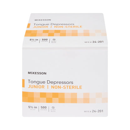 Tongue Depressor McKesson 5-1/2 Inch Length Wood Junior