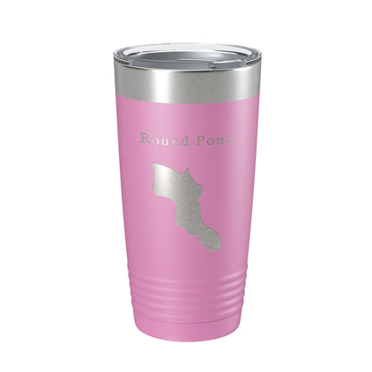 Round Pond Tumbler Lake Map Travel Mug Insulated Laser Engraved Coffee Cup Acadia Maine 20 oz-14
