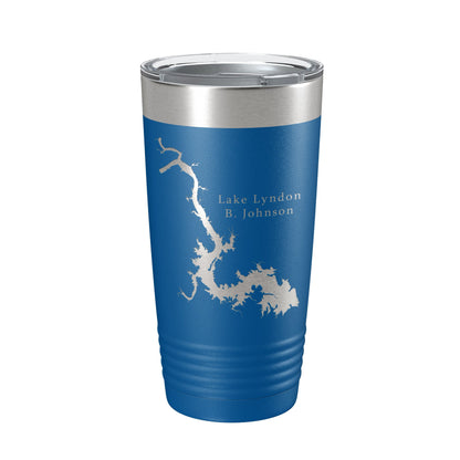 Lake Lyndon B. Johnson Map Tumbler Travel Mug Insulated Laser Engraved Coffee Cup Texas 20 oz-6