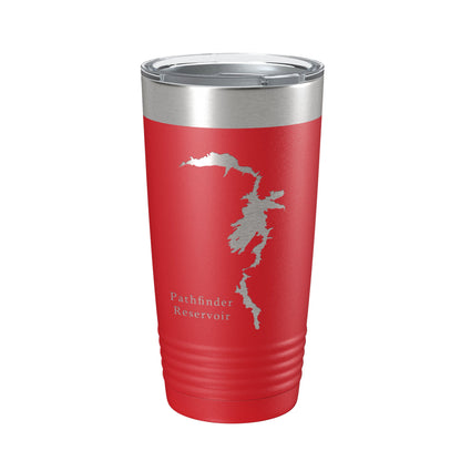 Pathfinder Reservoir Tumbler Lake Map Travel Mug Insulated Laser Engraved Coffee Cup Wyoming 20 oz-10