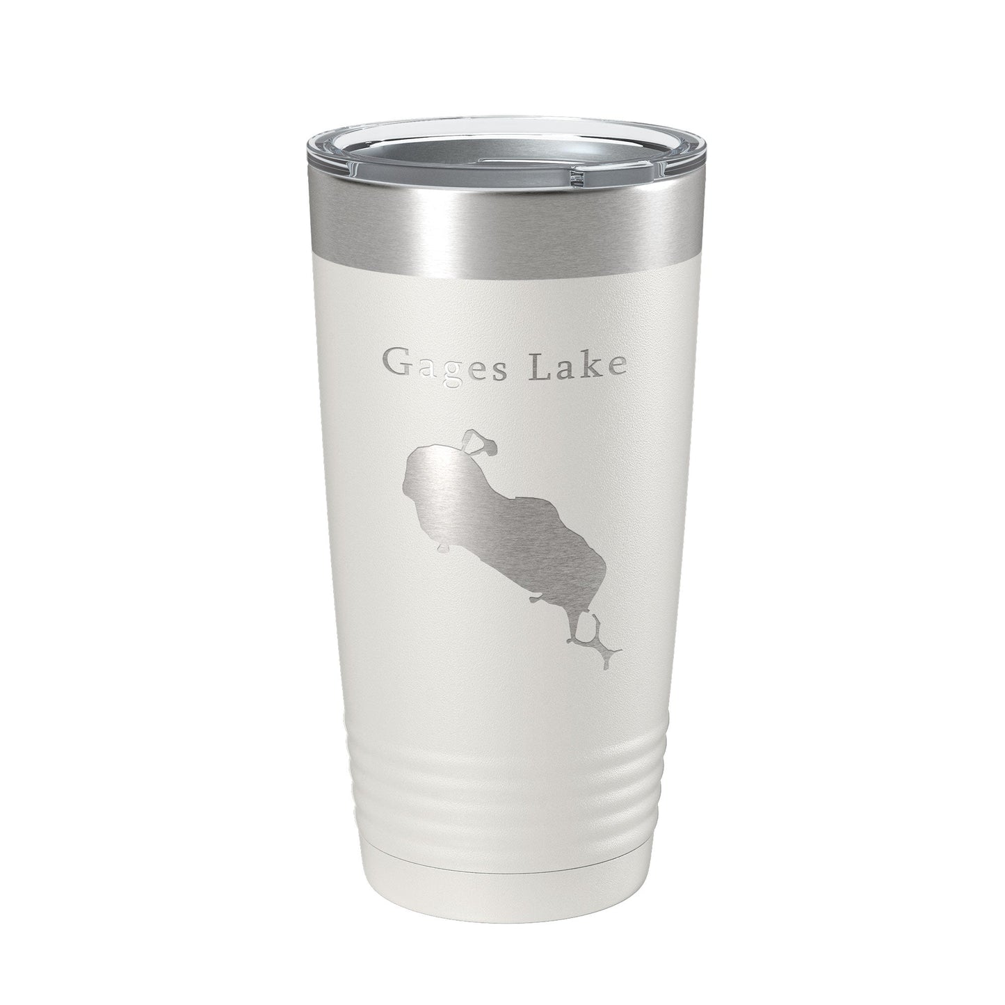 Gages Lake Map Tumbler Travel Mug Insulated Laser Engraved Coffee Cup Illinois 20 oz-1