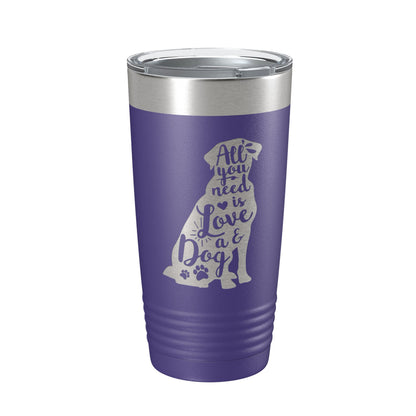 Love and a Dog Tumbler Dog Lover Travel Mug All You Need is Love Insulated Laser Engraved Coffee Cup Pet Owner Gift 20 oz-15