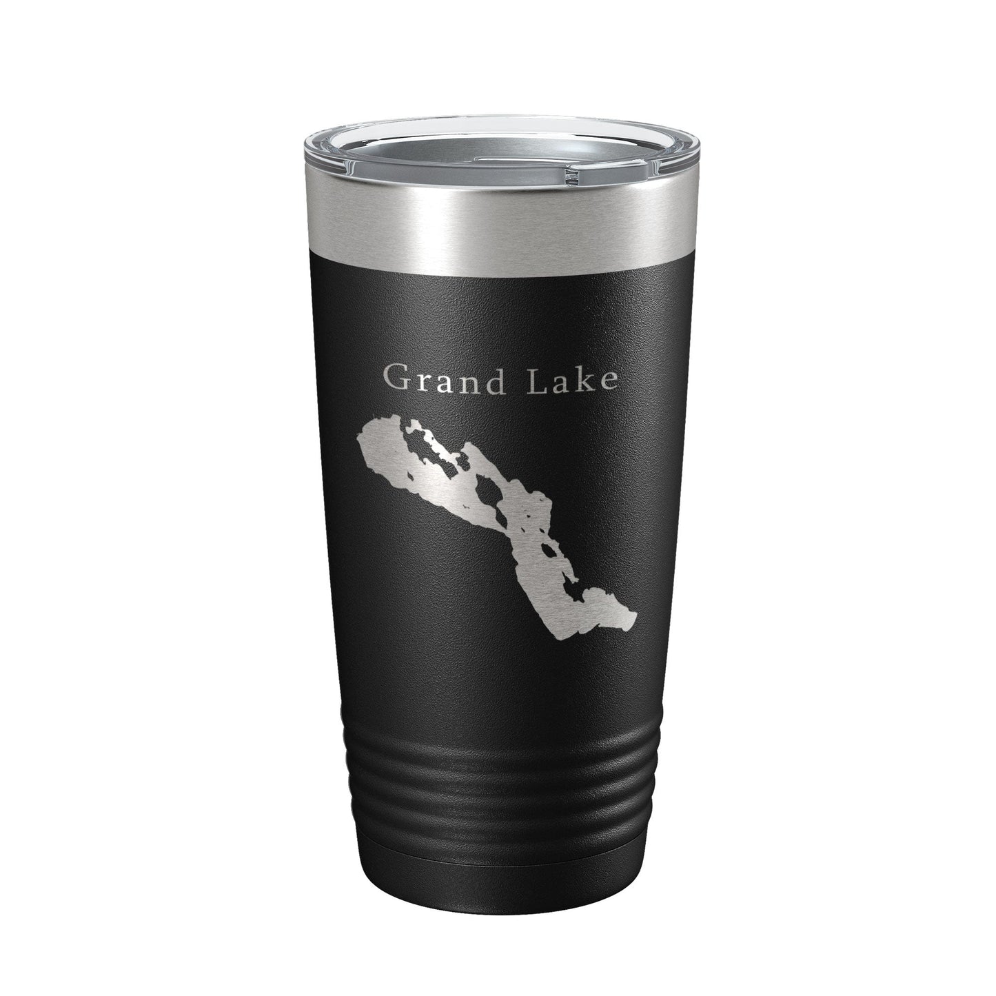 Grand Lake Map Tumbler Travel Mug Insulated Laser Engraved Coffee Cup Michigan 20 oz-0