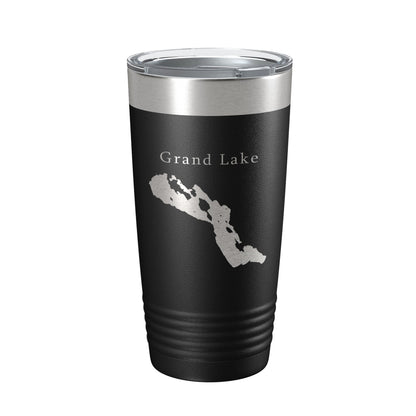 Grand Lake Map Tumbler Travel Mug Insulated Laser Engraved Coffee Cup Michigan 20 oz-0