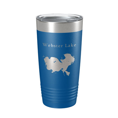 Webster Lake Map Tumbler Travel Mug Insulated Laser Engraved Coffee Cup Indiana 20 oz-6