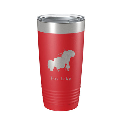 Fox Lake Map Tumbler Travel Mug Insulated Laser Engraved Coffee Cup Illinois 20 oz-10