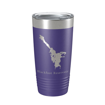 Blackfoot Reservoir Tumbler Lake Map Travel Mug Insulated Laser Engraved Coffee Cup Idaho 20 oz-15