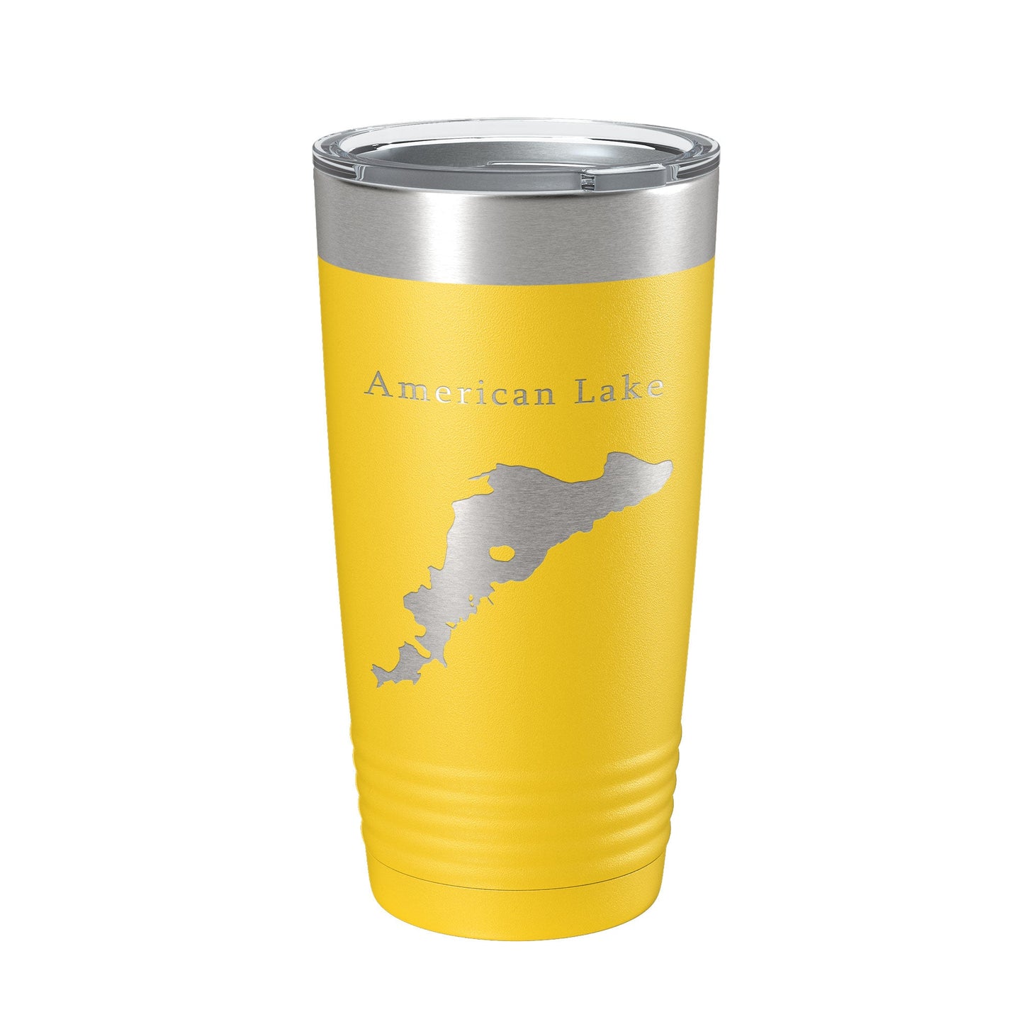 American Lake Map Tumbler Travel Mug Insulated Laser Engraved Coffee Cup Washington 20 oz-19